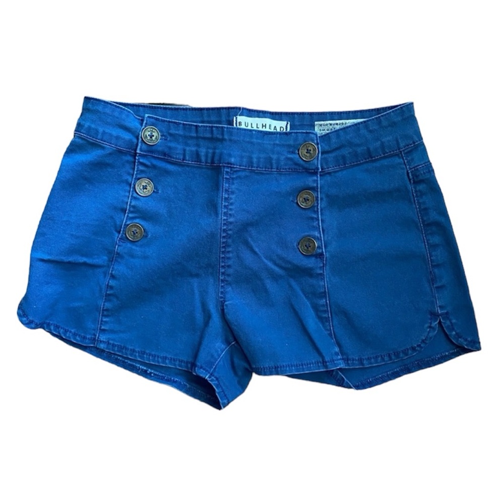 Bullhead Denim Co. Pigmented Blue High Rise Women’s  Multi-Button Up Short Short